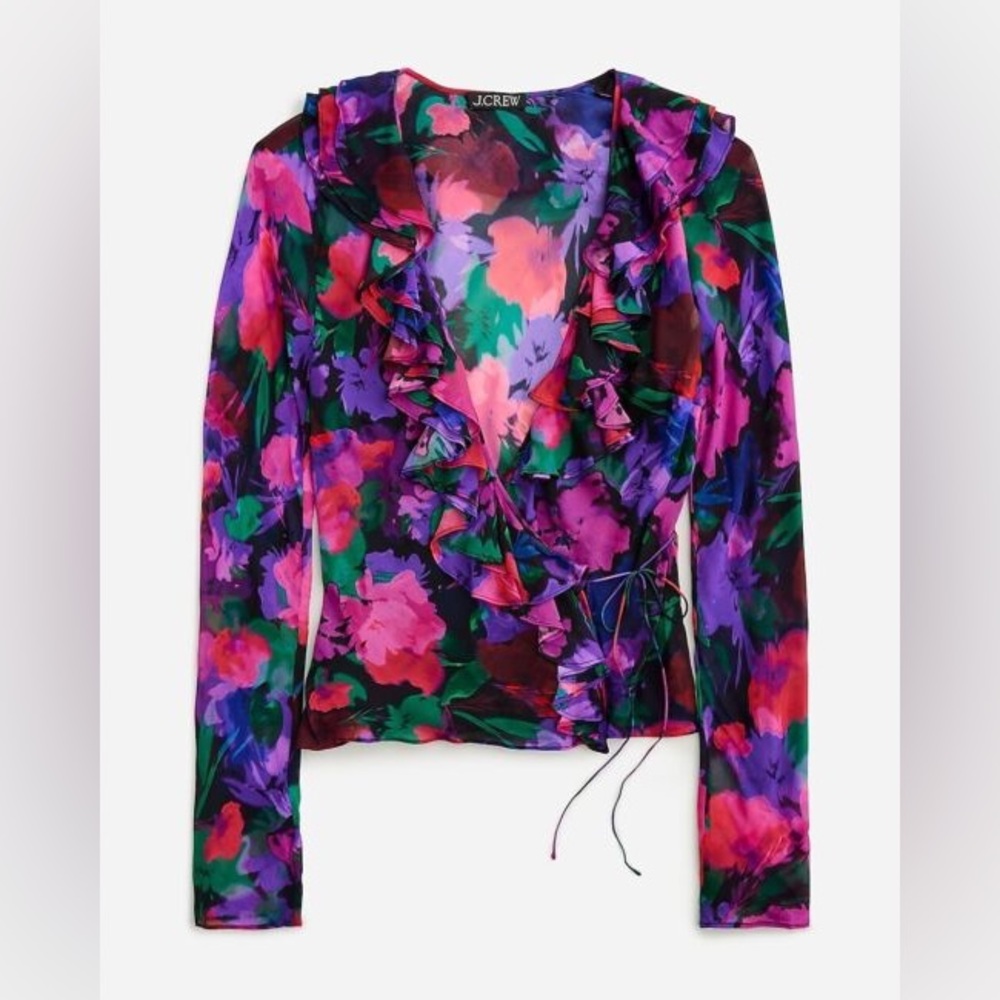 J. Crew chiffon ruffle top
